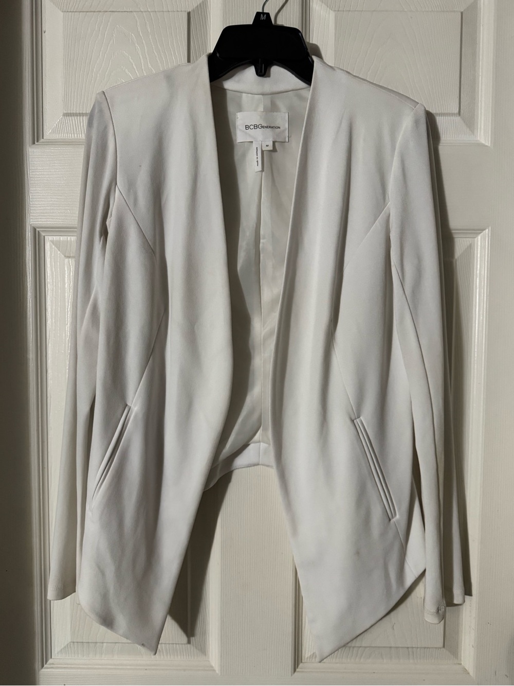 Women's White Open Front Blazer